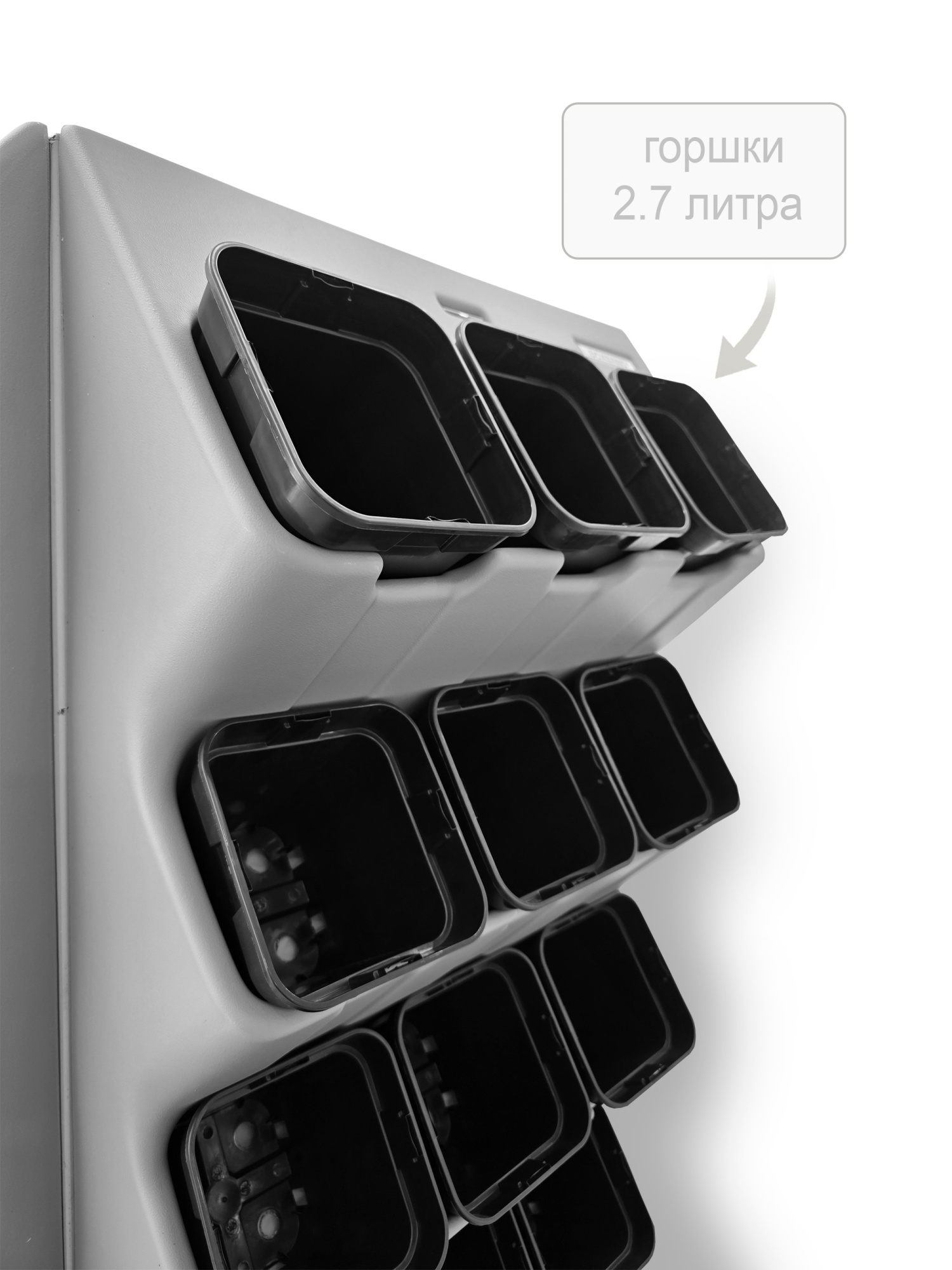 Цветочная колонна BOXSAND на 96 растений, цвет серый