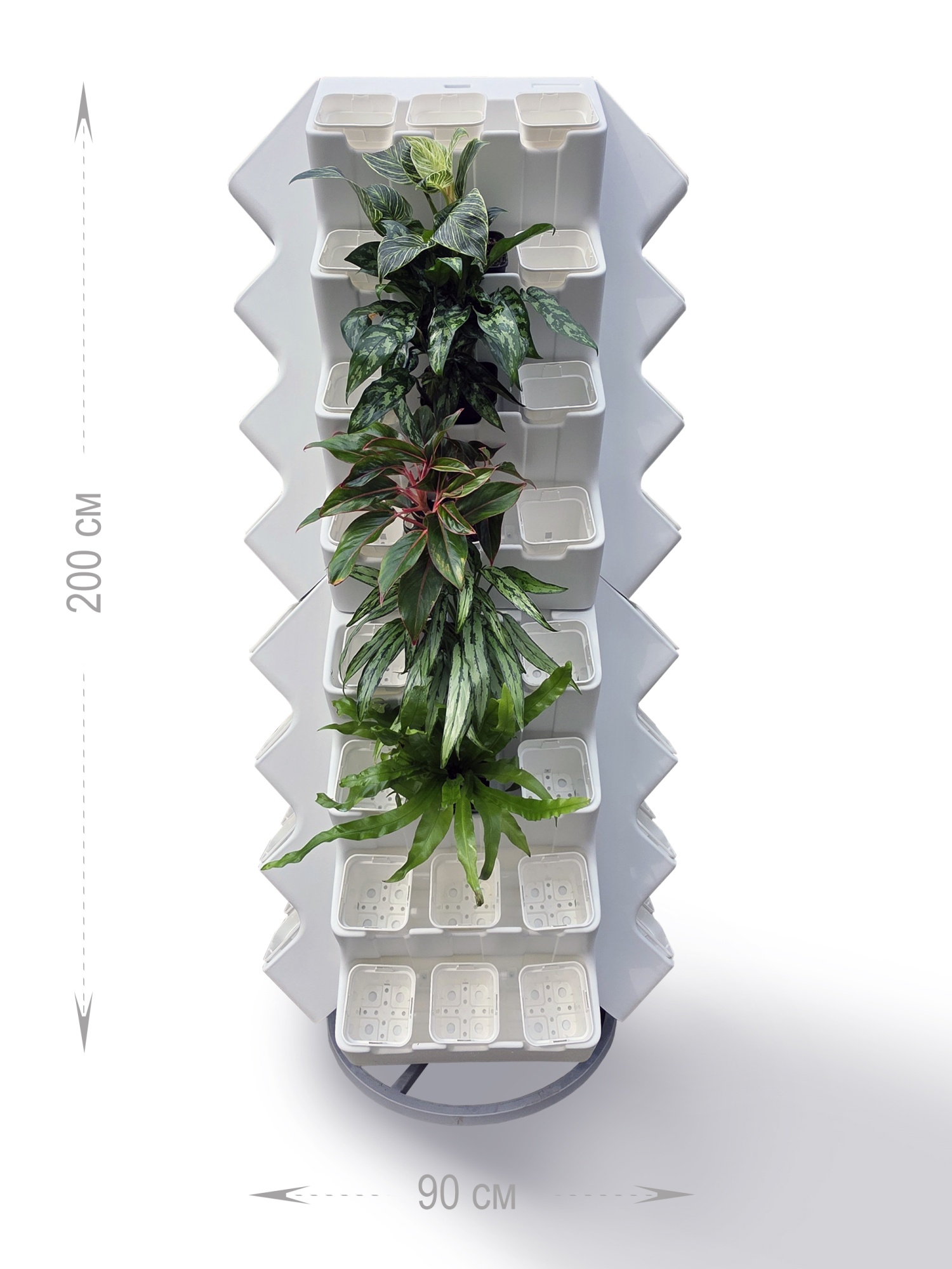 Цветочная колонна BOXSAND на 96 растений, цвет белый